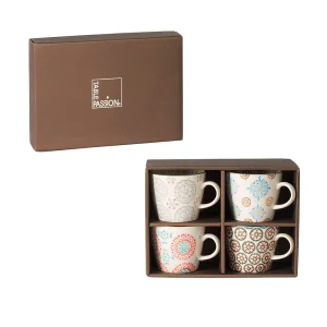 boutique en ligne Table Passion Lot De 4 Tasses En Grès Multicolore – Boheme 6