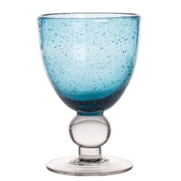 Table Passion Verre à Pied 28cl Artisan Bullé Bleu pas cher marque 1