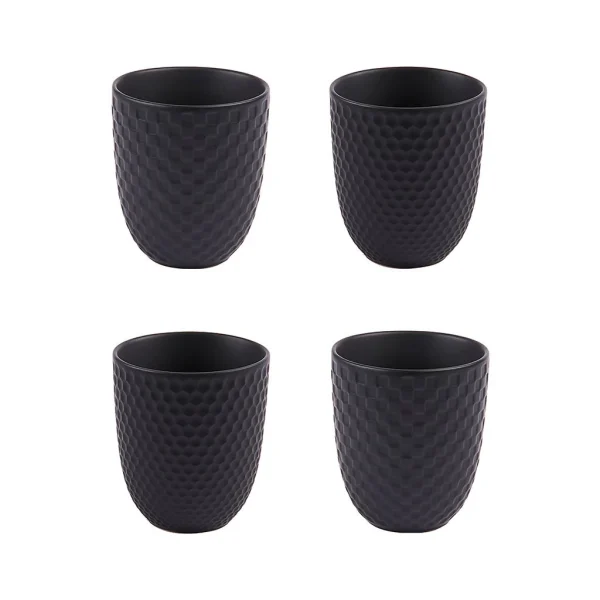 Table Passion Lot De 4 Gobelets En Porcelaine Noir Mat mode 1