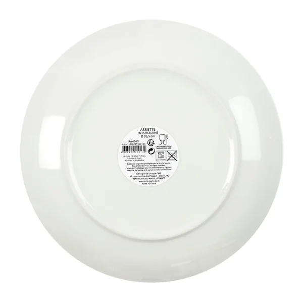 achetez pas cher Home Déco Factory Assiette Plate En Porcelaine Lisere Doré D26cm 3