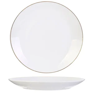 achetez pas cher Home Déco Factory Assiette Plate En Porcelaine Lisere Doré D26cm 18