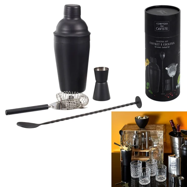 Home Déco Factory Coffret Cocktail 4 Pièces Noir Vente 1