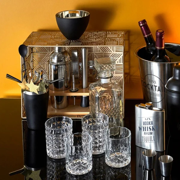 Home Déco Factory Coffret Cocktail 4 Pièces Noir Vente 5