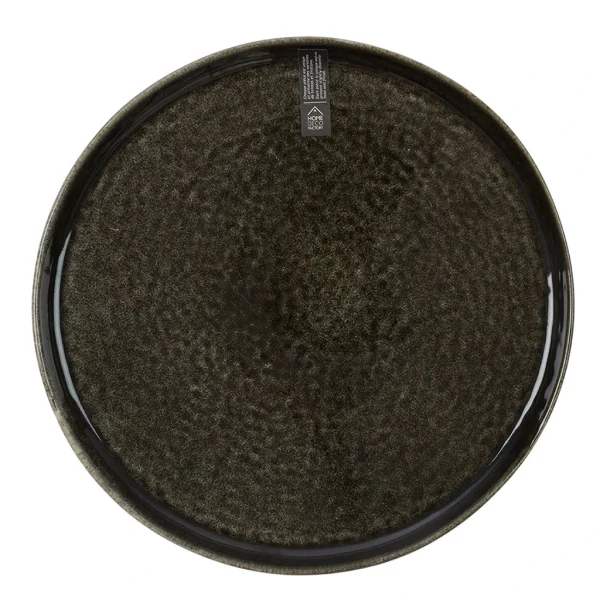 Home Déco Factory Assiette Plate En Grès Noir D26cm grand choix 1