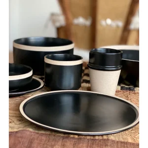 magasin paris Opjet Assiette Plate En Grès Noir D25cm – Wabi 7