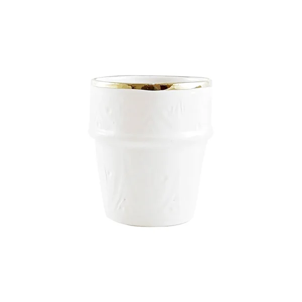 soldes Chabi Chic Tasse Blanche, Liseré Doré D7.5xh7cm – Beldi Empreinte 1