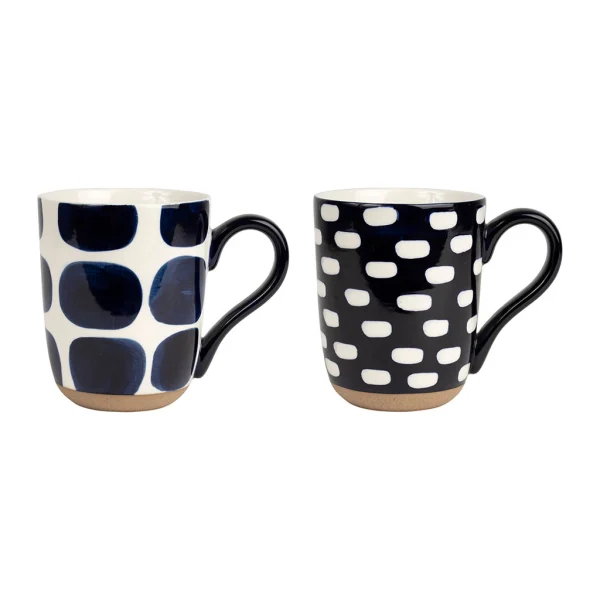 acheter en ligne SEMA DESIGN Mug X2 Terrea Bleu Fonce 45cl En Grès 1