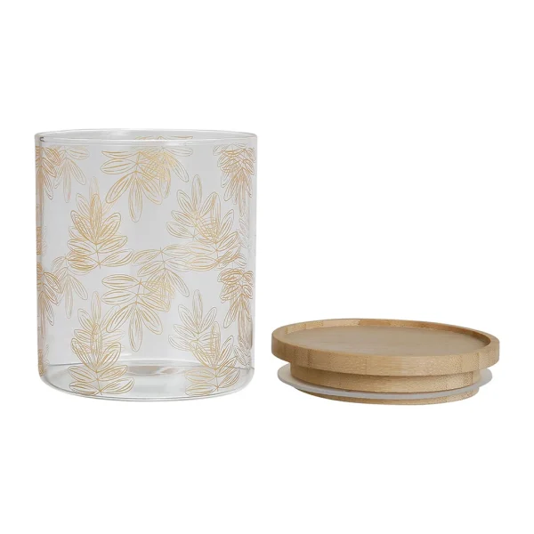 SEMA DESIGN Pot Flaural Doré En Verre Avec Couvercle En Bambou D9.5Xh11Cm (modèle Moyen) soldes de Noël 3