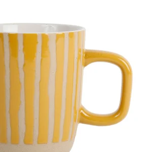 SEMA DESIGN Lot De 2 Mugs En Grès Jaune Et Blanc – Courba france 6