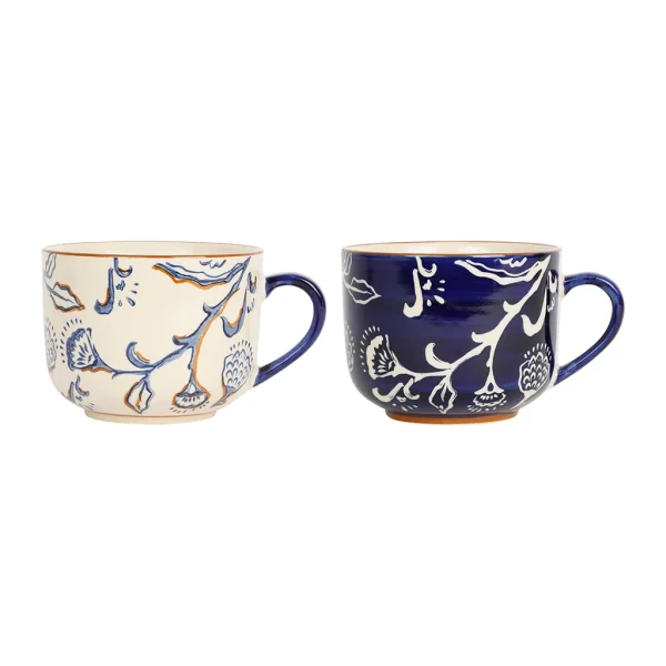 soldes en ligne SEMA DESIGN Lot De 2 Tasses En Grès Indigo Et Blanc – Eterra 1