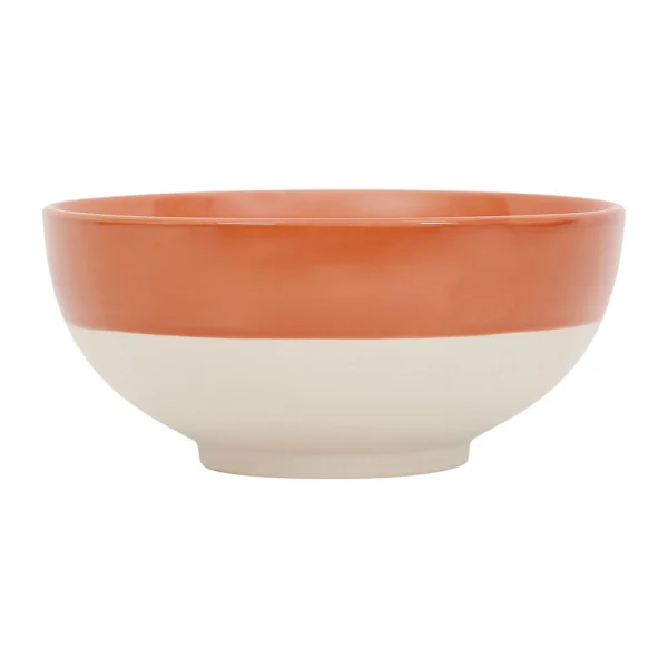 pas cher en vente SEMA DESIGN Saladier En Grès Blanc Et Terracotta – Crakel 1