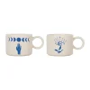 l'unique style SEMA DESIGN Lot De 2 Tasses à Thé En Grès Créme Et Indigo – Visionnary 10