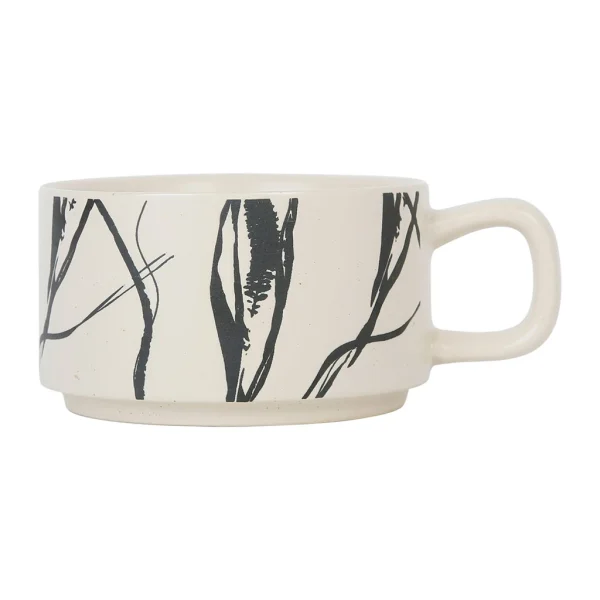 SEMA DESIGN Tasse à Thé En Grès Crème Et Noir Mate – Terre Boheme prix pas cher 3