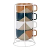 nouvelle saison SEMA DESIGN Tasse à Thé Avec Support En Grès Indigo, Blanc Et Terracotta -courba 10