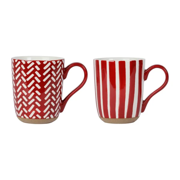 SEMA DESIGN Lot De 2 Mugs En Grès Grenat – Indired boutique pas cher 1