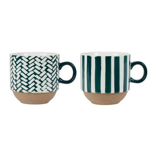 SEMA DESIGN Lot De 2 Tasses à The En Grès émeraude – Indired Satisfait ou Remboursé 1