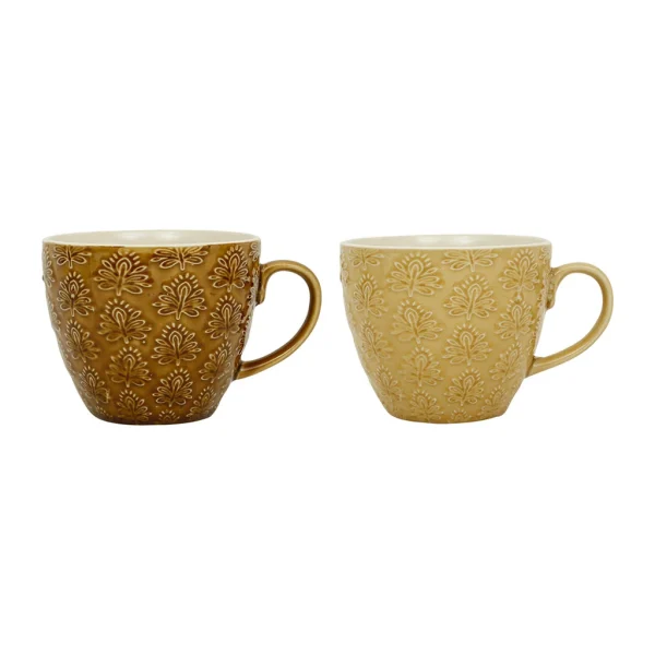 en ligne vente SEMA DESIGN Lot De 2 Tasses En Grès Brun Et Beige – Green Wash 1