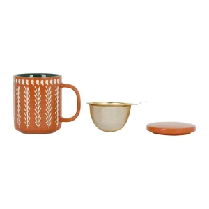 boutique pas cher SEMA DESIGN Tisaniere En Grès Avec Filtre Terracotta – Romance Vegetal 9