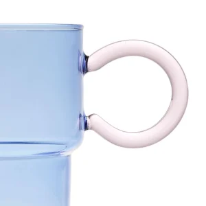 SEMA DESIGN Tasse à Thé En Verre Bleu Et Rose 33cl – Belle Vie Promotio de vente 9