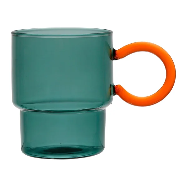 SEMA DESIGN Tasse à Thé En Verre émeraude Et Terracotta 33cl – Belle Vie meilleur cadeau 1