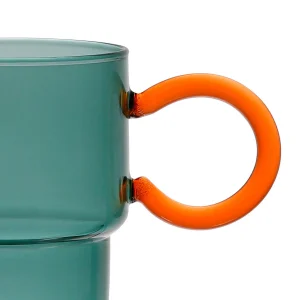 SEMA DESIGN Tasse à Thé En Verre émeraude Et Terracotta 33cl – Belle Vie meilleur cadeau 6