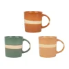 magasin en ligne france SEMA DESIGN Mugs X3 Terracotta, émeraude Et Corail 37.5cl En Porcelaine – Sweet Leaves 8