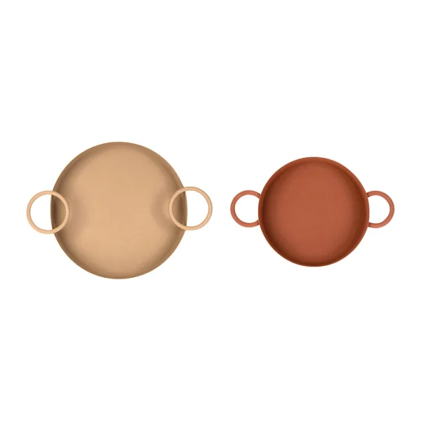 prix le plus bas SEMA DESIGN Plateaux X2 En Fer Taupe Et Terracotta – Terre Brulée 1