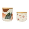 SEMA DESIGN Pots X2 Terracotta Et Vert En Porcelaine Avec Couvercle En Bambou – Sweet Leaves vente pas cher en ligne 10