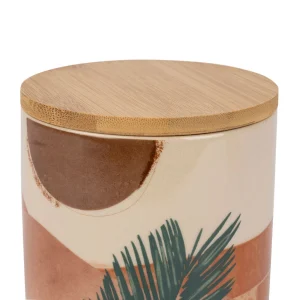 SEMA DESIGN Pots X2 Terracotta Et Vert En Porcelaine Avec Couvercle En Bambou – Sweet Leaves vente pas cher en ligne 7