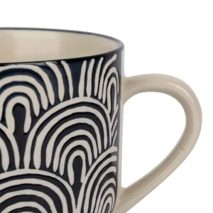 magasin en ligne france SEMA DESIGN Tasse à Déjeuner X2 Arc En Ciel Taupe Et Bleu Marine 60cl En Grès – Blue Sand 6