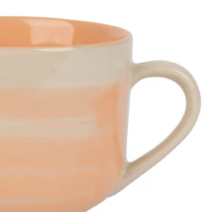 SEMA DESIGN Tasse Dejeuner X3 Sweet Leaves Terracotta+vert+corail 60cl-d12xh8.5cm Gres soldes luxe 6