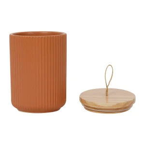 Paiement sécurisé SEMA DESIGN Pots X2 Avec Couvercle En Bois Terracotta Et émeraude En Grès – Sweet Leaves 7