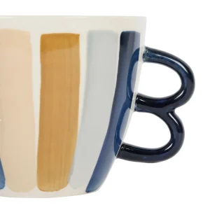 outlet SEMA DESIGN Tasse à Déjeuner X2 Bleu Et Beige 60cl En Grès – Blue Sand 6