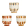 SEMA DESIGN Gobelets X3 Rayés Terracotta 17.5cl En Grès – Madeira magasin pour 8