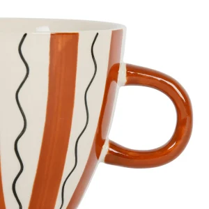 Nouveau SEMA DESIGN Tasses à Déjeuner X3 Rayés Terracotta 60cl En Grès – Madeira 6