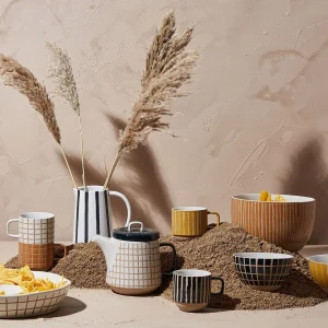 SEMA DESIGN Lot De 4 Tasses En Grès Multicolore – Courba boutique en ligne 9